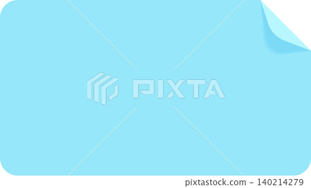 A frame of a light blue sticker label with the edges peeling off. A frame of a light blue sticker label with the edges peeling off. 140214279