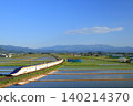 E8 series Yamagata Shinkansen running through rice fields 140214370
