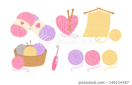 Cute knitting cozy hobby clipart Cute knitting cozy hobby clipart 140214387