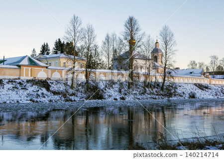 The Msta River and the Holy Spirit Jacob Borovichi Monastery. Borovichi, Novgorod Oblast, Russia The Msta River and the Holy Spirit Jacob Borovichi Monastery. Borovichi, Novgorod Oblast, Russia 140214714