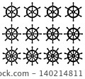Set of vector illustrations of ship steering wheel icons. 140214811