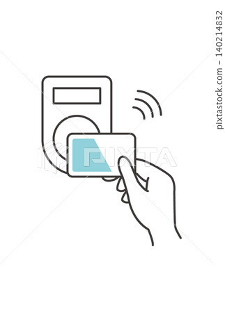 Contactless IC card touch payment and cashless payment icons 140214832