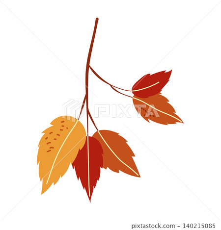 Autumn tree branch with red and yellow leaves vector design element Autumn tree branch with red and yellow leaves vector design element 140215085