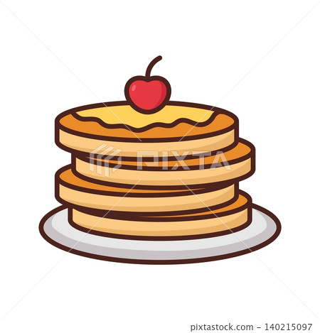 pancake icon vector design template in white background pancake icon vector design template in white background 140215097