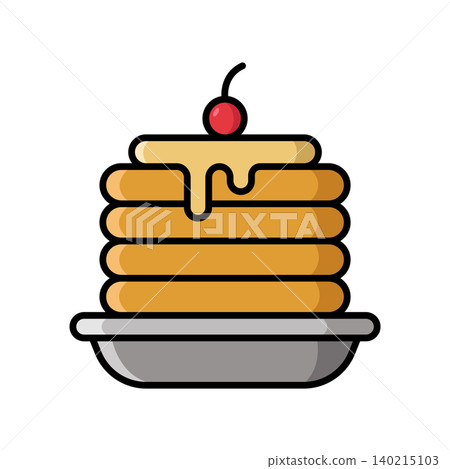pancake icon vector design template in white background pancake icon vector design template in white background 140215103