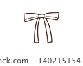 Cute ribbon illustration material - simple and thin 140215154