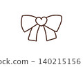 Cute ribbon illustration material - heart 140215156
