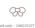 Cute ribbon illustration material - rounded 140215157