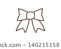 Cute ribbon illustration material - pointed 140215158