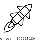missile icon vector design template in white background 140215189