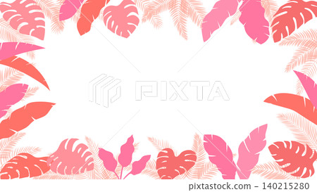 Pink tropical leaf frame, 16:9 Pink tropical leaf frame, 16:9 140215280
