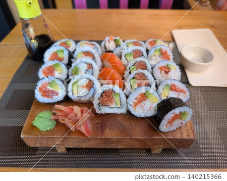 Sushi Platter with Shrimp Salmon and King Crab in El Calafate Sushi Platter with Shrimp Salmon and King Crab in El Calafate 140215366