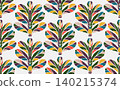 seamless pattern with leaves 140215374