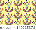 vector seamless pattern with blue flowers 140215378