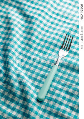 Teal Fork On Turquoise Gingham Check Tablecloth For Picnic And Vintage Kitchen Dining Teal Fork On Turquoise Gingham Check Tablecloth For Picnic And Vintage Kitchen Dining 140215396
