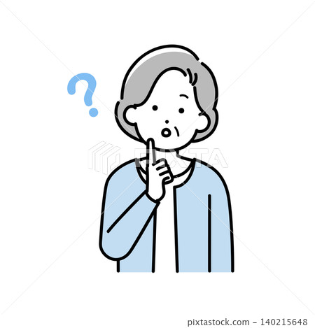 Illustration of a wondering senior woman Illustration of a wondering senior woman 140215648