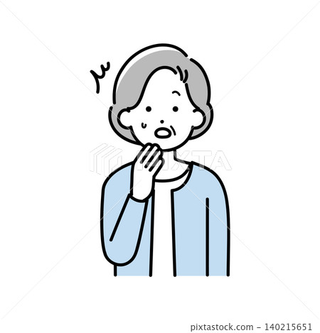Illustration of a senior woman with a surprised expression Illustration of a senior woman with a surprised expression 140215651