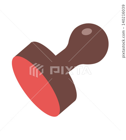 Illustration of a wooden stamp Illustration of a wooden stamp 140216039