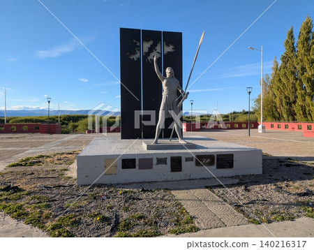 El Calafate, Patagonia, Argentina - March 8, 2026: Monument referencing the Islas Malvinas in a public square El Calafate, Patagonia, Argentina - March 8, 2026: Monument referencing the Islas Malvinas in a public square 140216317