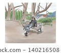 Men sitting on a park bench 140216508