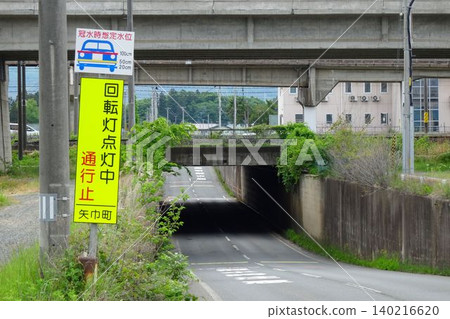 洪水期間,地下通道封閉,禁止通行。 洪水期間,地下通道封閉,禁止通行。 140216620