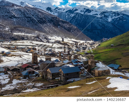 Village of Ushguli in the Svaneti region, Georgia. Village of Ushguli in the Svaneti region, Georgia. 140216687