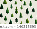 Seasonal image. Seamless pattern. Green Christmas trees. Minimalist style. Hand drawn. 140216693