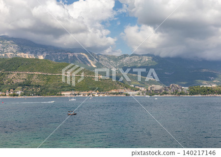 Coastal mountains and sea panorama near Budva on the Adriatic coast Coastal mountains and sea panorama near Budva on the Adriatic coast 140217146