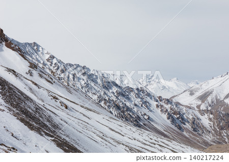 Snowy mountain ridges and winter landscape on Arabel Plateau, Tian Shan Snowy mountain ridges and winter landscape on Arabel Plateau, Tian Shan 140217224