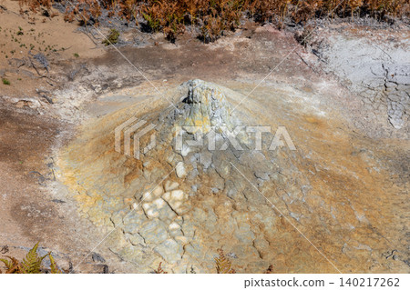 Mud volcano cone and geothermal clay fields in Uzon Caldera, Kamchatka Mud volcano cone and geothermal clay fields in Uzon Caldera, Kamchatka 140217262
