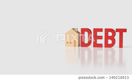 Minimal Home Debt Financial Risk Concept 3d render. Minimal Home Debt Financial Risk Concept 3d render. 140218913
