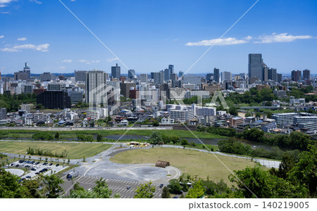 View of central Sendai from Aoba Castle ruins View of central Sendai from Aoba Castle ruins 140219005
