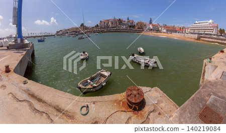 Fishing Boats in Cascais Harbor Bay Panorama Portugal Fishing Boats in Cascais Harbor Bay Panorama Portugal 140219084
