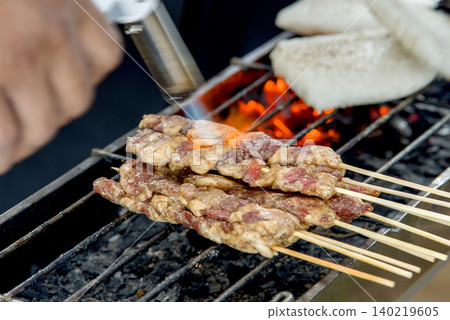 meat, cooking, charcoal 140219605