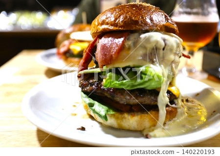 hamburger at cafe hamburger at cafe 140220193