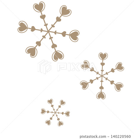 帶有淺棕色心形圖案的雪花 140220560