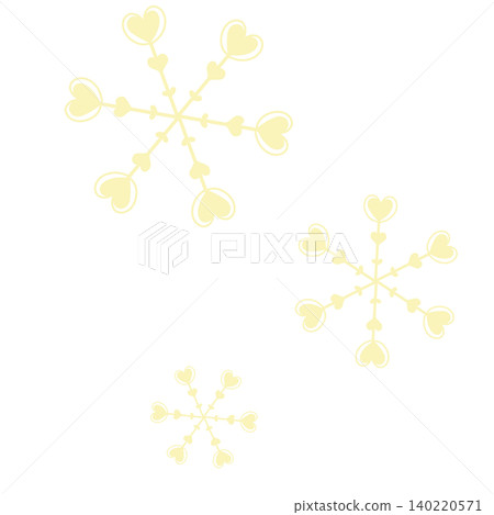 Snowflakes with pale yellow heart patterns Snowflakes with pale yellow heart patterns 140220571