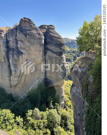 Meteora are rocks in the mountains in northern Greece Meteora are rocks in the mountains in northern Greece 140220585