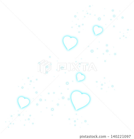 Light blue glitter particles and heart illustrations Light blue glitter particles and heart illustrations 140221097