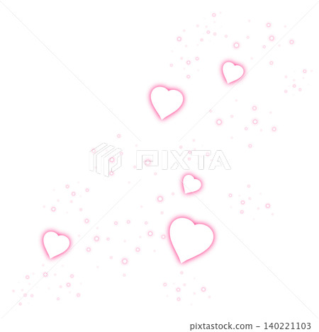 A vibrant pink, sparkling particle and heart illustration. A vibrant pink, sparkling particle and heart illustration. 140221103