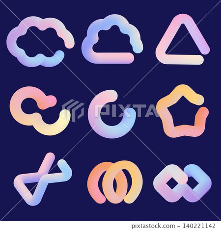 A set of motifs featuring a gradient tube with broken lines. A set of motifs featuring a gradient tube with broken lines. 140221142