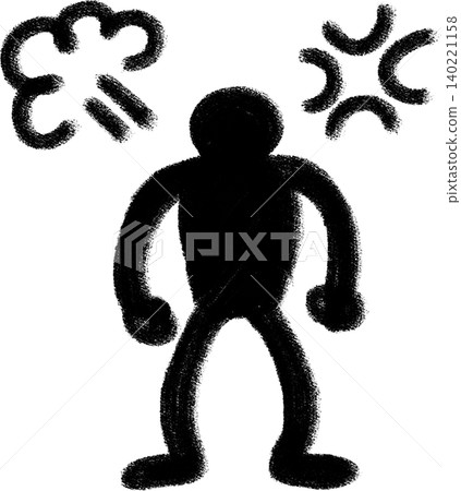 Hand-painted silhouette pictogram of an angry person (full body) Hand-painted silhouette pictogram of an angry person (full body) 140221158