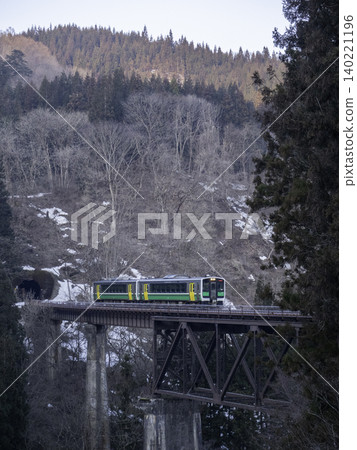 The Tadami Line crossing the Takigawa Bridge The Tadami Line crossing the Takigawa Bridge 140221196