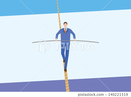 A tightrope walking businessman A tightrope walking businessman 140221319