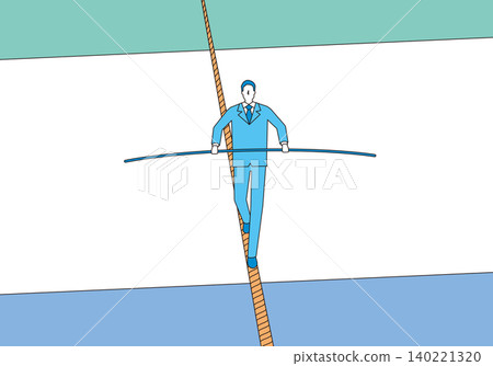 A tightrope walking businessman A tightrope walking businessman 140221320
