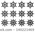 Set of vector illustrations of ship steering wheel icons. 140221469