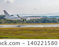 Close-up of a large passenger plane just before landing. 140221580