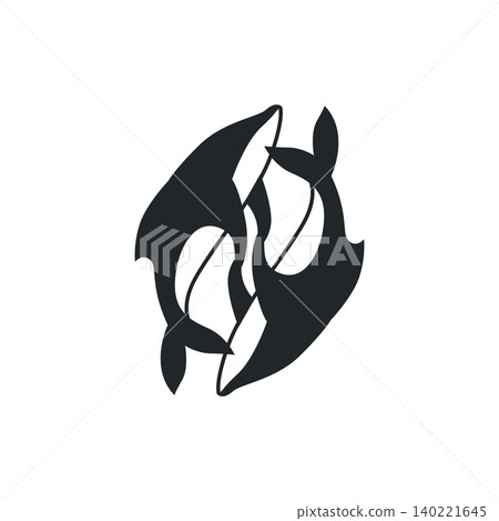 Elegant Dolphin Logo Aquatic Sea Animal Silhouette Design Template 140221645