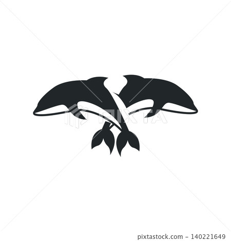 Elegant Dolphin Logo Aquatic Sea Animal Silhouette Design Template Elegant Dolphin Logo Aquatic Sea Animal Silhouette Design Template 140221649
