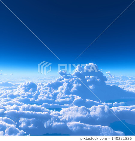 蔚藍的天空和綿延的地平線,下方是一片雲海,構成了一幅令人嘆為觀止的畫面。 蔚藍的天空和綿延的地平線,下方是一片雲海,構成了一幅令人嘆為觀止的畫面。 140221826